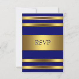 Navy Blue Gold UAWG RSVP Karte