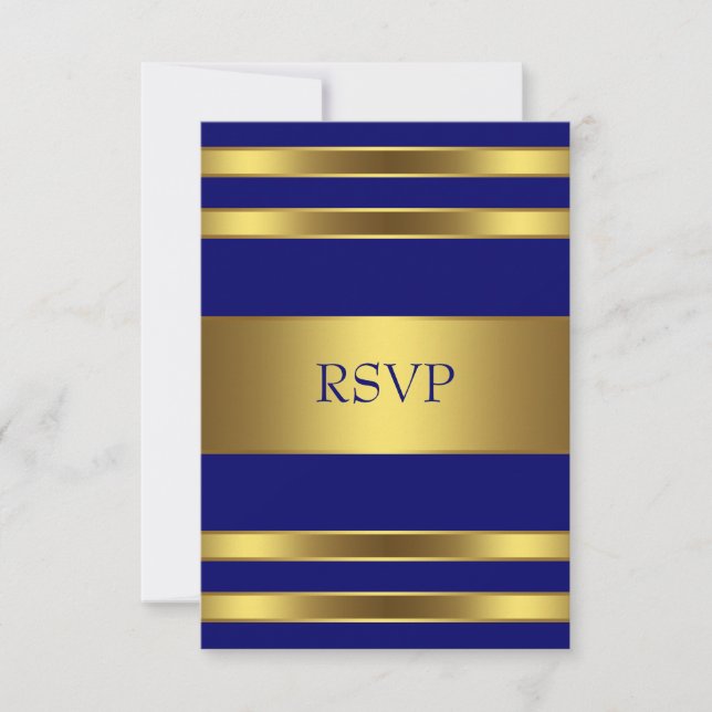 Navy Blue Gold UAWG RSVP Karte (Vorderseite)