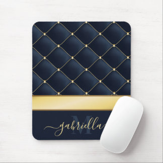 Navy Blue Golden Mousepad