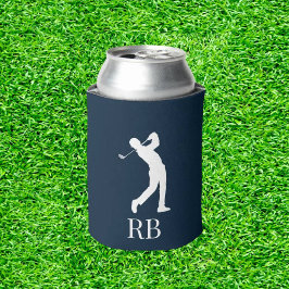 Navy Blue Golfer Monogram kann kühler werden Dosenkühler