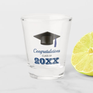 Navy Blue Gratulationen Uni-Abschluss Schnapsglas