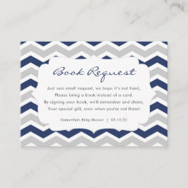 Navy Blue Gray Boy Baby Showbuchanfrage Begleitkarte