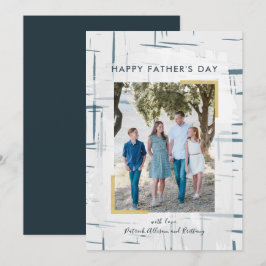 Navy Blue Gray Pattern Foto Vatertag Card Einladung