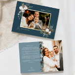 Navy Blue Greenerity Vintage Weihnachten Zwei Bild Folien Feiertagskarte<br><div class="desc">Willkommen in unserem bezaubernden Navy Blue Greenery Vintage Christmas Two Picture Foil Holiday Card Design, wo Vintager Charme und moderne Eleganz aufeinander treffen. Dieses Design besticht durch eine faszinierende Aquarellenpflanze und eine subtil elegante Kalligraphie mit einfacher Typografie, die das Wesen traditioneller Gemütlichkeit und rustikaler Hütte einnimmt. Mit einer Touch von...</div>