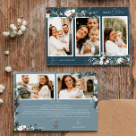 Navy Blue Greenery Vintag fünf FotoCollage Feiertagskarte<br><div class="desc">Willkommen in unserem bezaubernden Navy Blue Greenery Vintag Five Foto Collage Holiday Card Design, wo Vintager Charme und moderne Eleganz aufeinander treffen. Dieses Design besticht durch eine faszinierende Aquarellenpflanze und eine subtil elegante Kalligraphie mit einfacher Typografie, die das Wesen traditioneller Gemütlichkeit und rustikaler Hütte einnimmt. Mit einer Touch von Retro-Flair...</div>