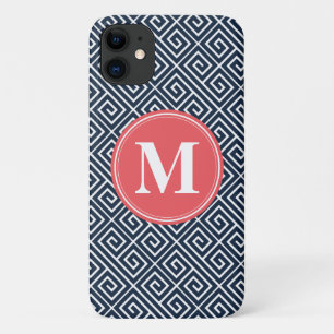 Navy Blue Griechisches Schlüsselmuster Watermelon Case-Mate iPhone Hülle