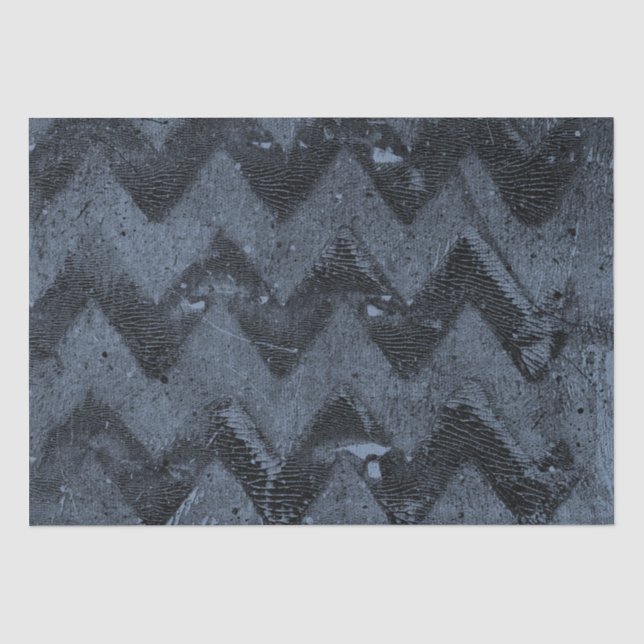 Navy Blue Grunge Zickzack Seidenpapier (Vorderseite)