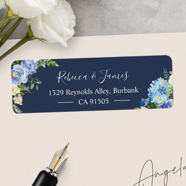 Navy Blue Hydrangeas Watercolor Blooral (Von Creator hochgeladen)