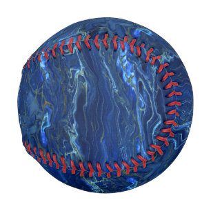 Navy Blue & Imitate Gold Marmor Akrylabstraktion Baseball