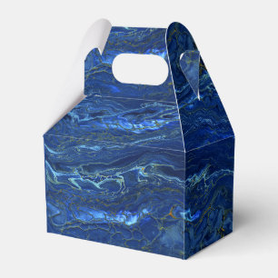 Navy Blue & Imitate Gold Marmor Akrylabstraktion Geschenkschachtel