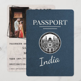 Navy Blue India Passport Save the Date