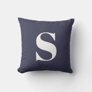 Navy Blue Initial Mit Monogramm Outdoor Pillow Kissen