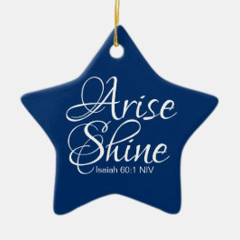 Navy Blue Inspirational Arise und Shine Christlich Keramik Ornament