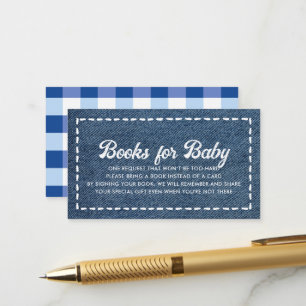 Navy Blue Jean Baby Shower Jungen Bücher für Baby Begleitkarte