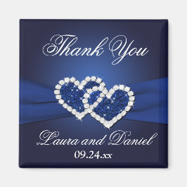 Navy Blue Joined Hearts Gastgeschenk Hochzeit Magn Magnet