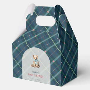 Navy Blue Kariert Teddy Bärenjunge Babydusche Geschenkschachtel