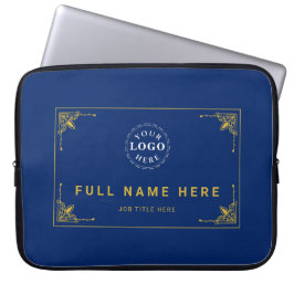 Navy Blue Laptop Bag with Name and Job Title Laptopschutzhülle