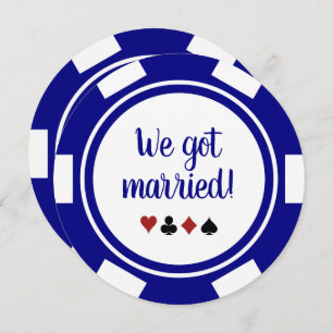 Navy Blue Las Vegas Mariage Elopement Faire-part
