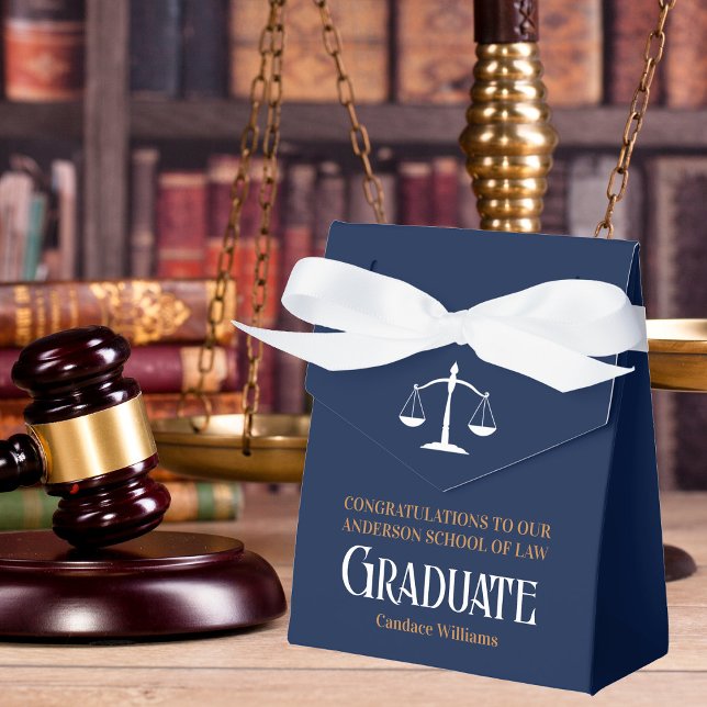 Navy Blue Law School Custom Graduation Party Geschenkschachtel (Von Creator hochgeladen)