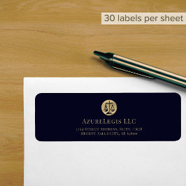 Navy Blue Legal Return Address-Label