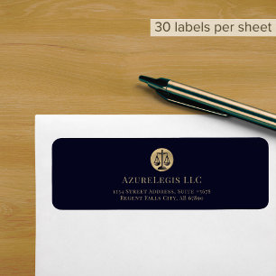 Navy Blue Legal Return Address-Label