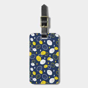 Navy Blue Lemon Art - Erfrischendes Citrus Design Gepäckanhänger