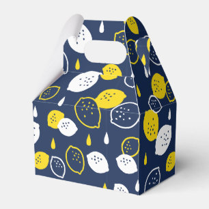 Navy Blue Lemon Art - Erfrischendes Citrus Design Geschenkschachtel