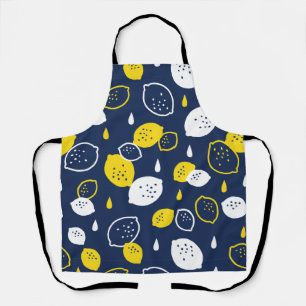 Navy Blue Lemon Art - Erfrischendes Citrus Design Schürze