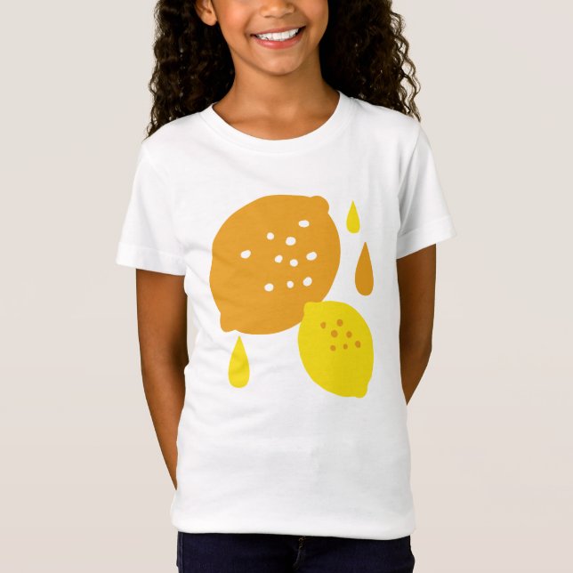 Navy Blue Lemon Art - Erfrischendes Citrus Design T-Shirt (Vorderseite)