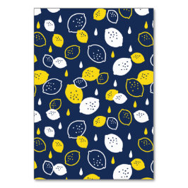 Navy Blue Lemon Art - Erfrischendes Citrus Design Tischnummer