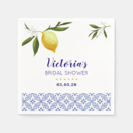 Navy Blue & Lemon Brautparty Serviette