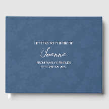 Navy Blue Letters to Bride Keepake Notebook