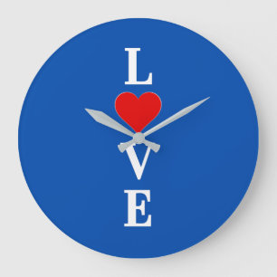 Navy Blue LIEBE Große Wanduhr