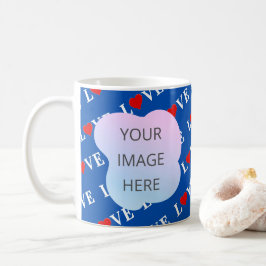 Navy Blue LIEBE Retro Elegant Kaffeetasse