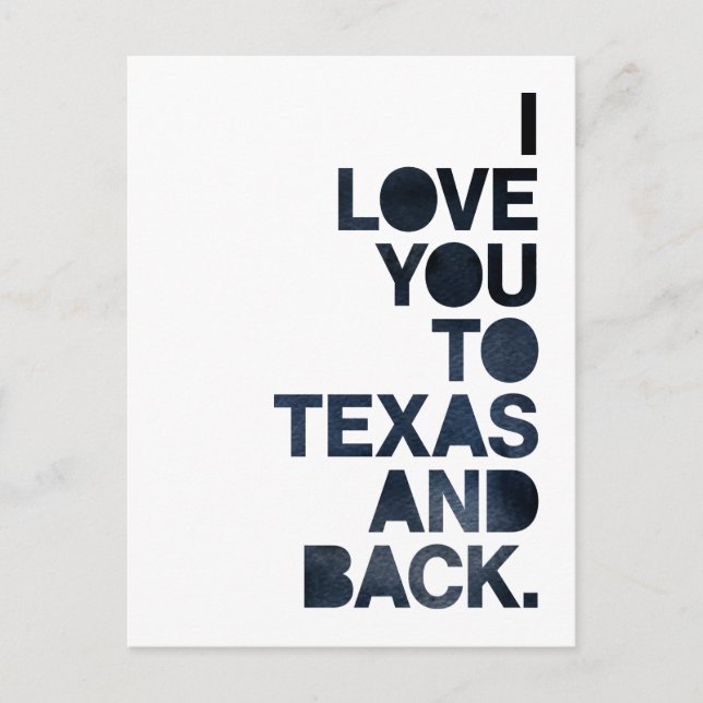 Navy Blue Liebe Sie nach Texas und zurück Postcard Postkarte (Vorderseite)