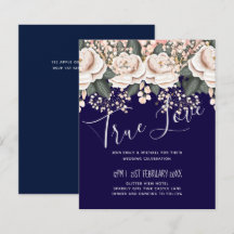 Navy Blue Light Pink Floral Wedding Budget