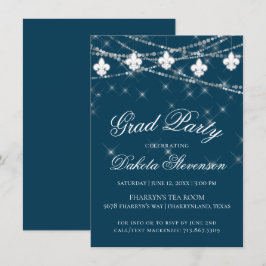 Navy Blue Lilie Fairy Light | ABSCHLUSS Einladung