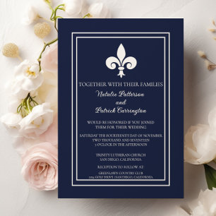 Navy Blue Lilie Hochzeitseinladung Einladung