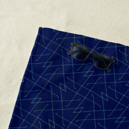 Navy Blue Lines Simple Pattern Abstrakt Geometric Strandtuch