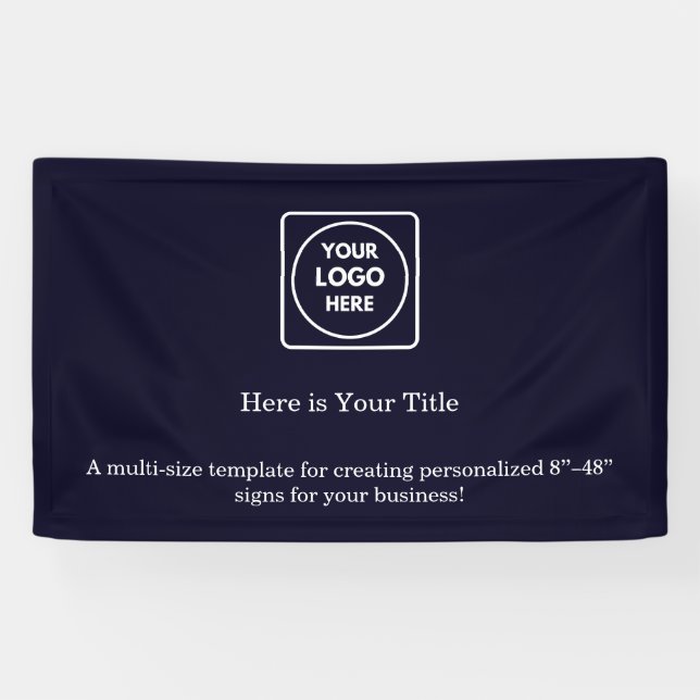 Navy Blue Logo | Berufliches benutzerdefiniertes B Banner (Horizontal)