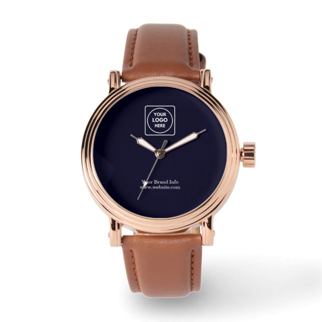 Navy Blue Logo | Berufliches Unternehmen Armbanduhr (Vorderseite)