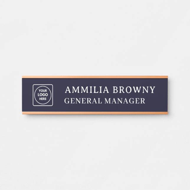 Navy Blue Logo | Branding im modernen Unternehmen Türschild (Vorderseite )