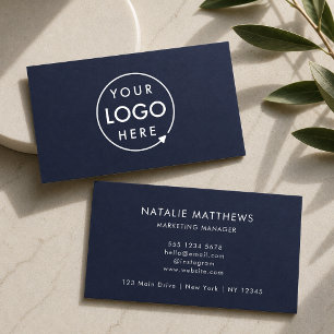 Navy-Blue-Logo Minimalistisches Professionelles Visitenkarte