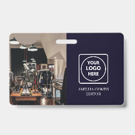 Navy Blue Logo | Modernes, trendiges Mitarbeiterde Ausweis