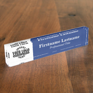 Navy Blue - Logo, Name und Berufliche Bezeichnung Namensplakette