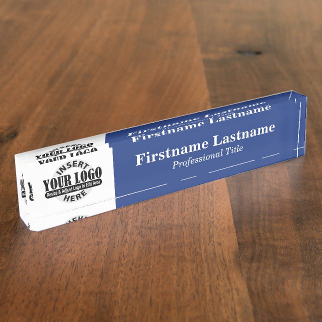 Navy Blue - Logo, Name und Berufliche Bezeichnung Namensplakette (Seite)