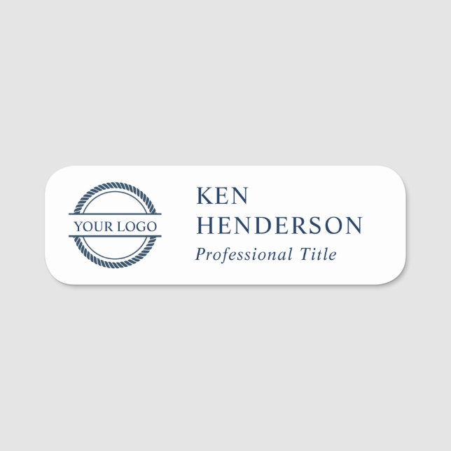 Navy-Blue-Logo und White-Logo Namensschild (Vorderseite)