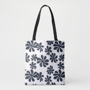 Navy Blue Loopy Blume mit benutzerdefinierter Hint Tasche
