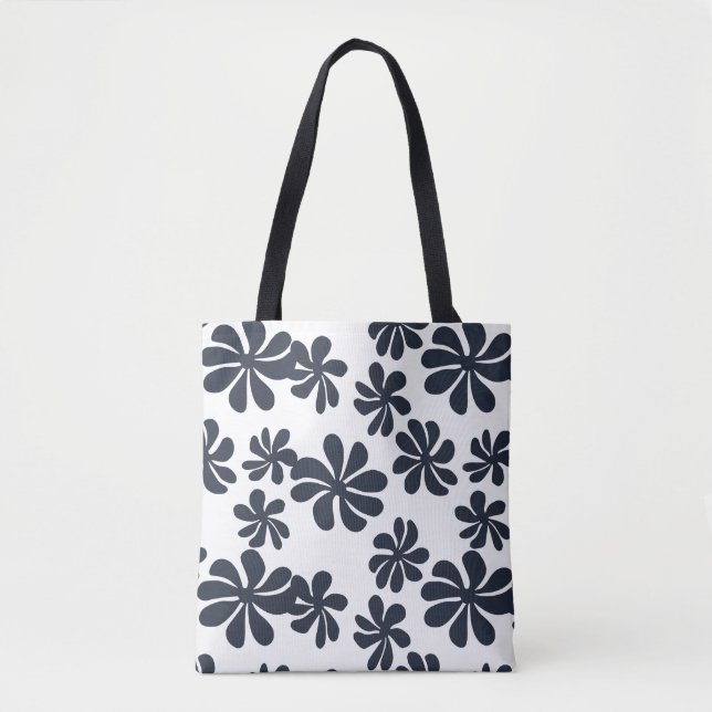 Navy Blue Loopy Blume mit benutzerdefinierter Hint Tasche (Vorderseite)