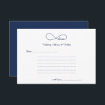 Navy Blue Love Wedding Wishes & Advice Cards Hinweiskarte<br><div class="desc">Einfach,  elegant and classic Navy Blue Love Infinity Wedding Wishes & Advice Cards. Great for weddings,  bridal showers,  wedding rehearsal dinners and wedding anniversaries. Customize the text to fit your party celebration needs.</div>